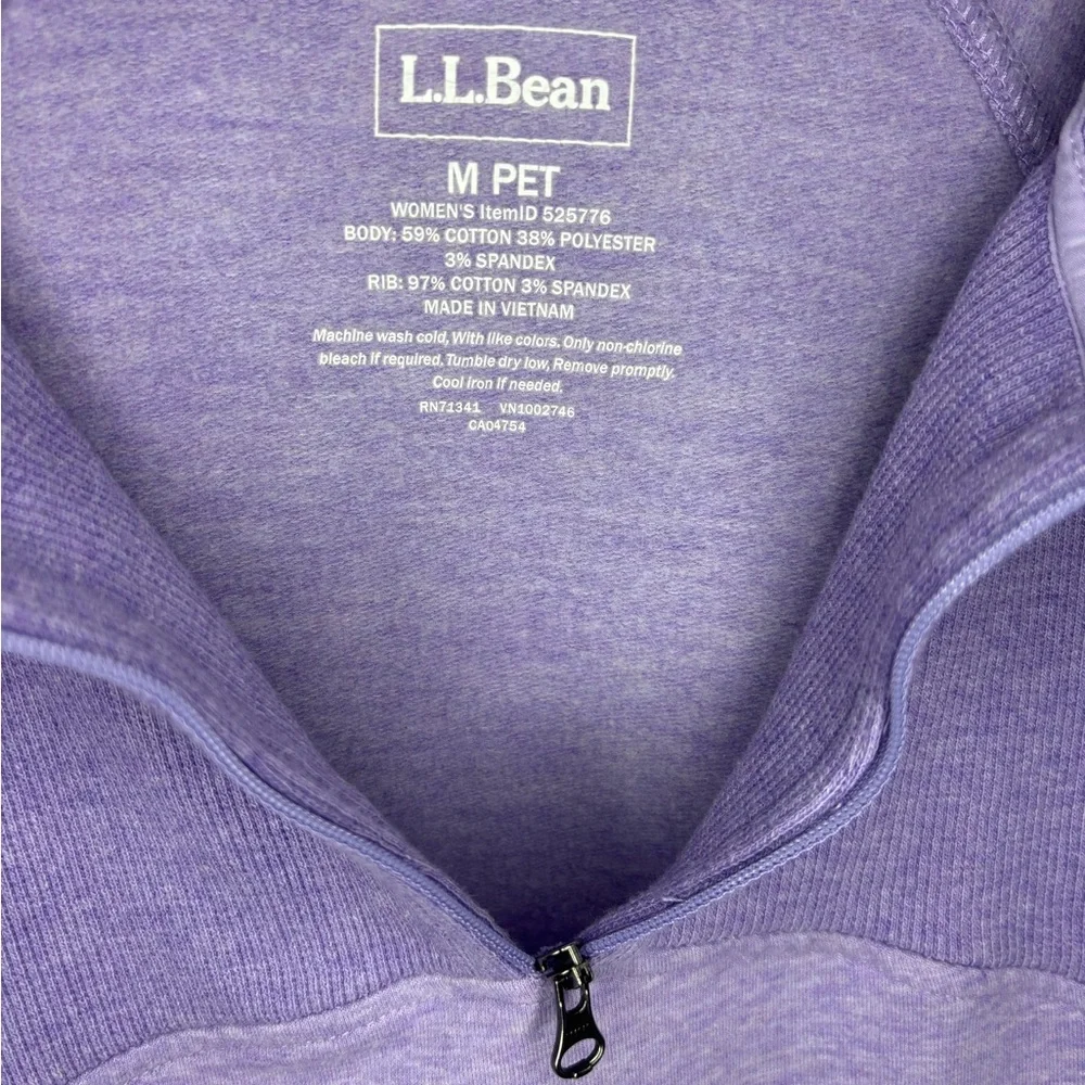 L.L. Bean Women’s Cozy Pullover, Quarter-Zip French Lilac Heather‎ Medium Petite